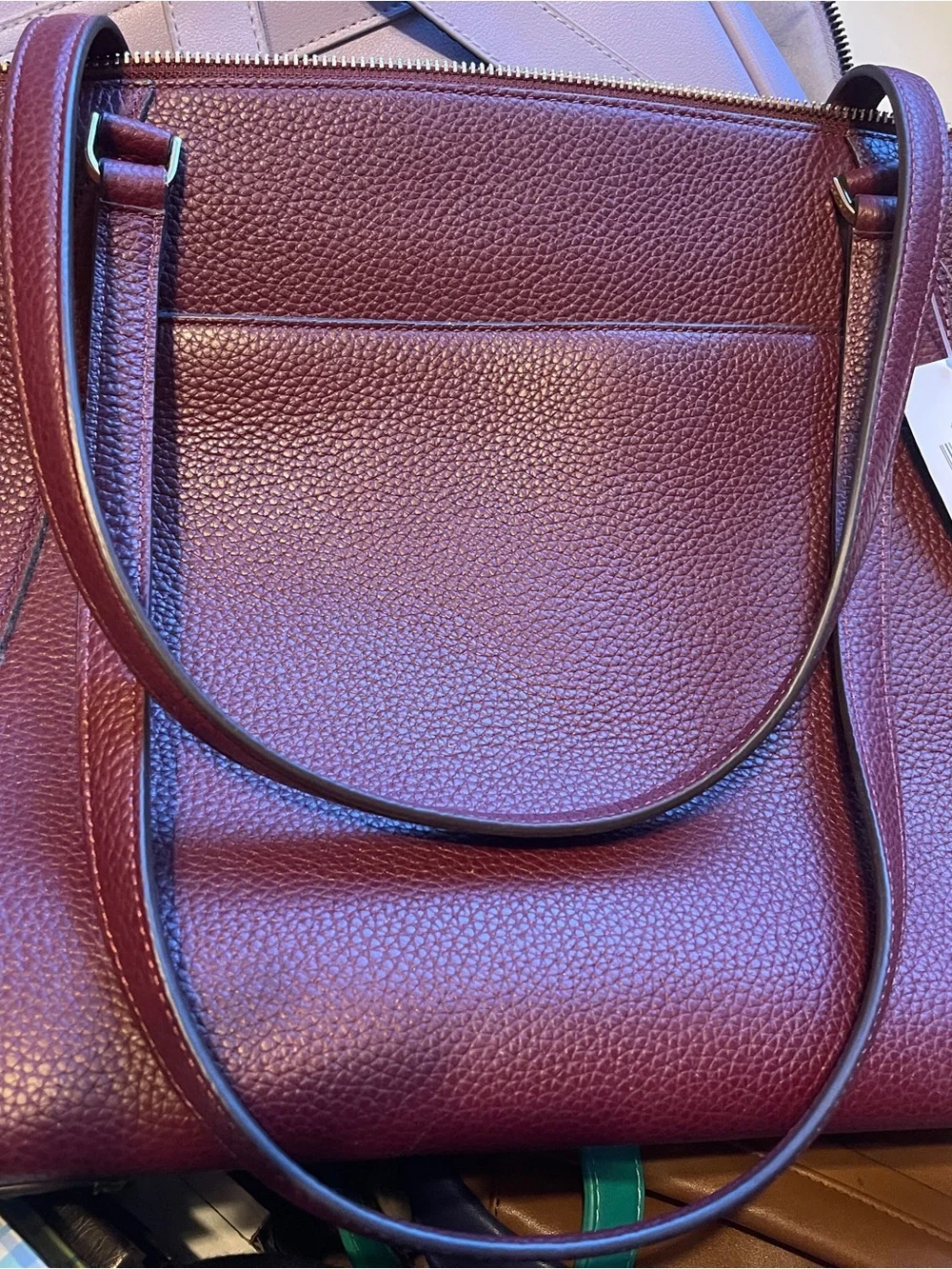 kate spade Pebbled Leather Shoulder Bag — Wine